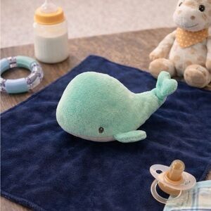 CARTERS Security Fleece Blanket with Plush Whale 13" x 13" Blankie Binky